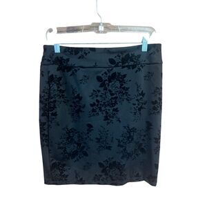 JOE B Short Pull on Black on Black Floral Skirt Sz XL NWT